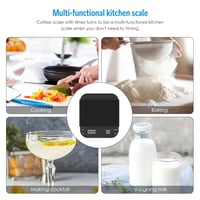 Brifit Kávé Mérleg Időzítővel - 3kg/0,1g Precíziós Konyhai Digitális Mérleg, LED Kijelző, USB Tölthető, Tára Funkcióval, Érintőgombos 8