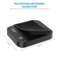 Brifit Kávé Mérleg Időzítővel - 3kg/0,1g Precíziós Konyhai Digitális Mérleg, LED Kijelző, USB Tölthető, Tára Funkcióval, Érintőgombos 4
