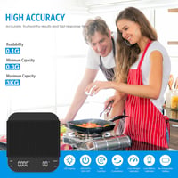 Brifit Kávé Mérleg Időzítővel - 3kg/0,1g Precíziós Konyhai Digitális Mérleg, LED Kijelző, USB Tölthető, Tára Funkcióval, Érintőgombos 2