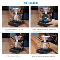 Brifit Kávé Mérleg Időzítővel - 3kg/0,1g Precíziós Konyhai Digitális Mérleg, LED Kijelző, USB Tölthető, Tára Funkcióval, Érintőgombos 5