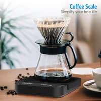 Brifit Kávé Mérleg Időzítővel - 3kg/0,1g Precíziós Konyhai Digitális Mérleg, LED Kijelző, USB Tölthető, Tára Funkcióval, Érintőgombos 7