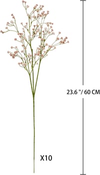 Briful 10 db Élethű Selyem Gypsophila Művirág Csokor - Időjárásálló Bézs Dekoráció Esküvőre, Partikra és Virágrendezéshez, 60 cm 2