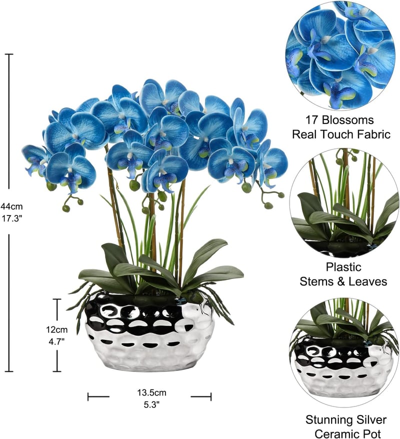 Briful 44 cm Phalaenopsis Orchidea Művirág Kerámia Kaspóban Otthon Dekorációhoz