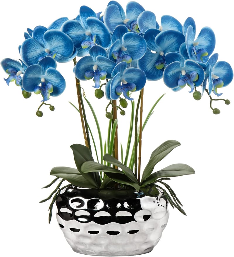 Briful 44 cm Phalaenopsis Orchidea Művirág Kerámia Kaspóban Otthon Dekorációhoz