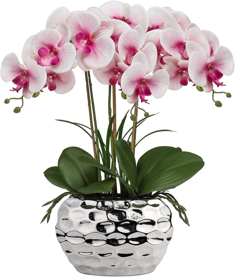 Briful 44 cm Phalaenopsis Orchidea Művirág Kerámia Kaspóban Otthon Dekorációhoz