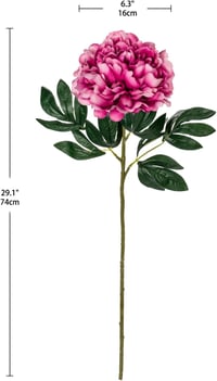 Briful Élethű Művirág Bazsarózsa Szett - 3 db 74 cm-es Lila Selyem Peónia Szál Esküvői Dekorációhoz, Lakásdíszítéshez, Virágrendezéshez 2