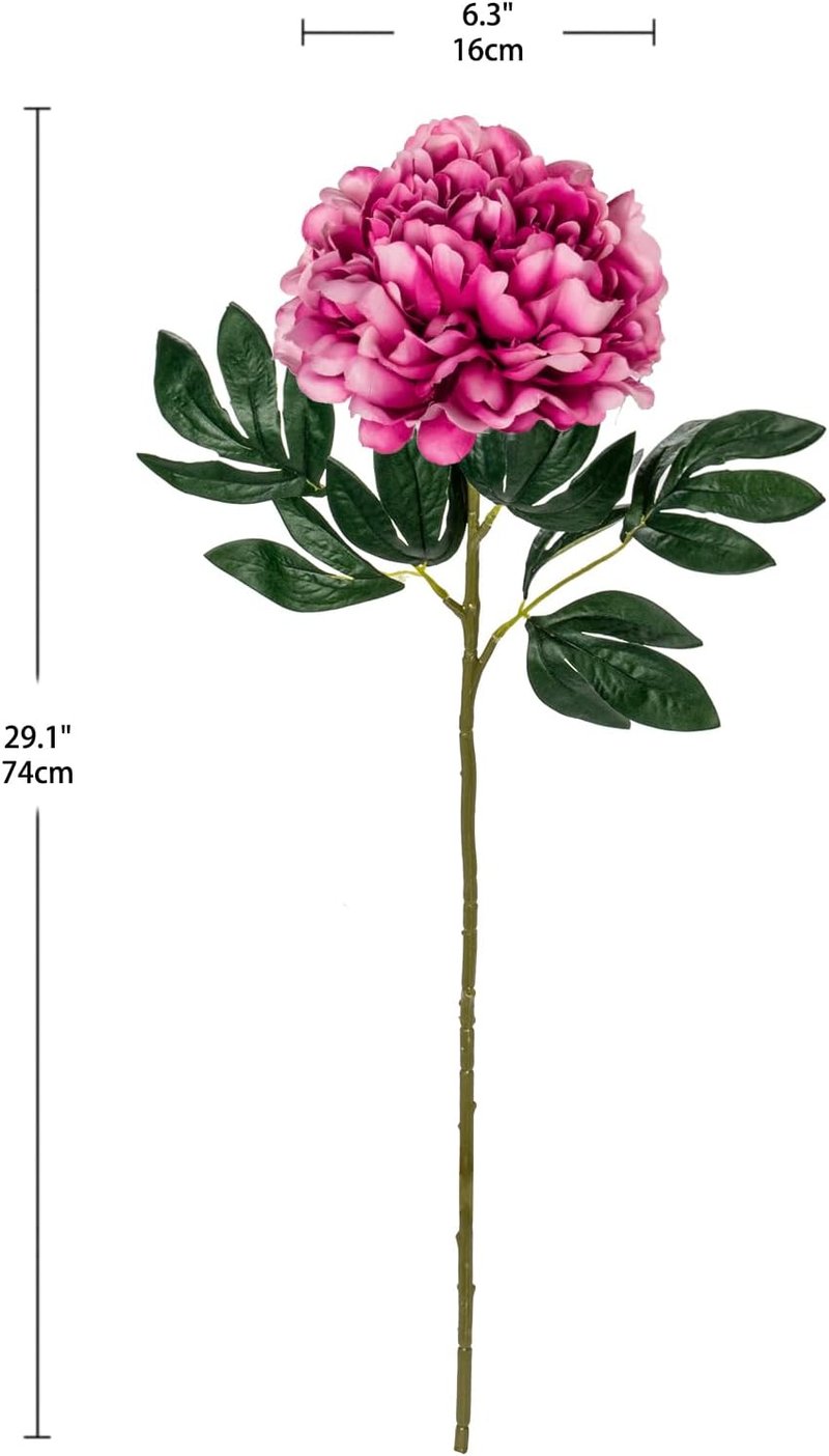 Briful Élethű Művirág Bazsarózsa Szett - 3 db 74 cm-es Lila Selyem Peónia Szál Esküvői Dekorációhoz, Lakásdíszítéshez, Virágrendezéshez
