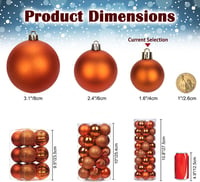 Briful Karácsonyi Gömbdísz Szett - 12 db Törhetetlen Narancssárga Műanyag Gömb (8 cm) - Karácsonyfa, Adventi Koszorú és Girland Dekoráció 3