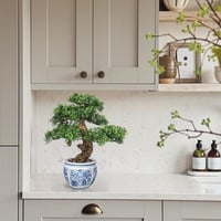 Briful Műbonsai 43 cm - Élethű Műnövény Kerámia Kaspóban - Dekoráció Fürdőszobába, Irodába, Ablakpárkányra - Műanyag Bonsai Fa Minden Évszak 3