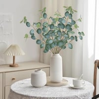 Briful Műeucalyptus Ágak Szett (3db) - 81 cm Hosszú Selyem Dekorációs Növény, Élethű Zöld Levelek Vázába, Lakásdekorációhoz 4