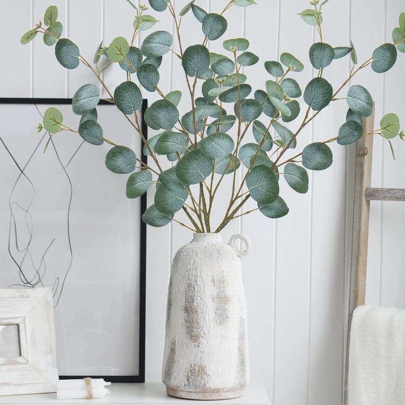 Briful Műeucalyptus Ágak Szett (3db) - 81 cm Hosszú Selyem Dekorációs Növény, Élethű Zöld Levelek Vázába, Lakásdekorációhoz