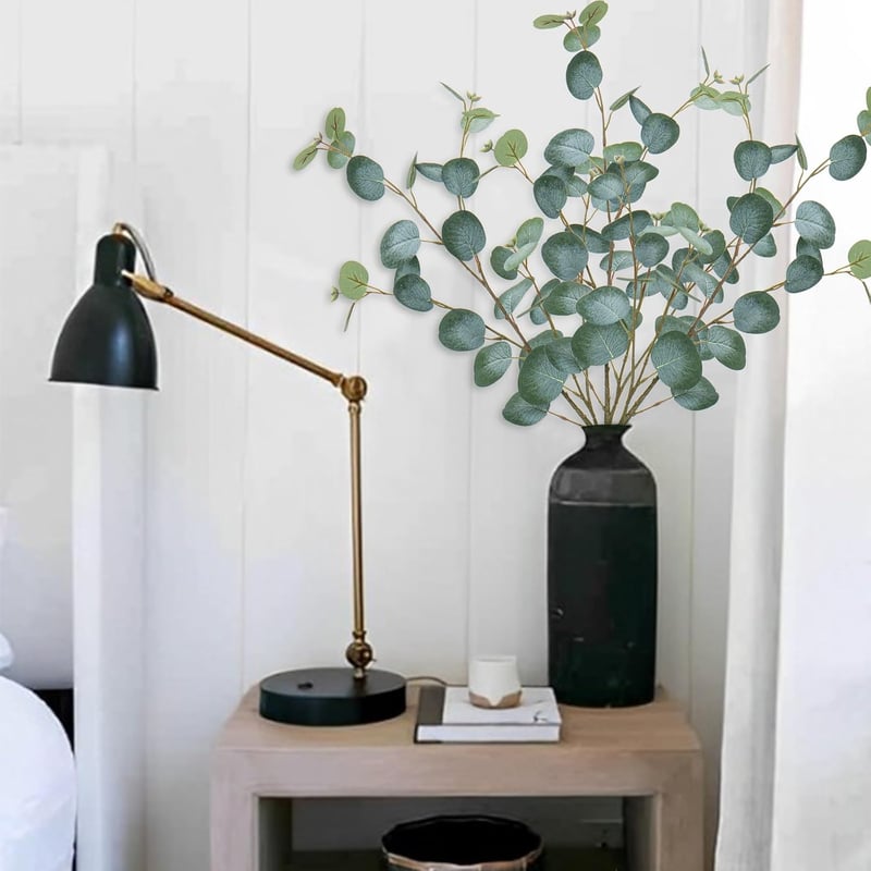 Briful Műeucalyptus Ágak Szett (3db) - 81 cm Hosszú Selyem Dekorációs Növény, Élethű Zöld Levelek Vázába, Lakásdekorációhoz