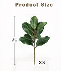 Briful Műmagnólia Levélág Szett - 64 cm, 3 db Selyem Dekorációs Növény Vázába, Élethű Megjelenés, Lakásdekoráció, Virágrendezés 2