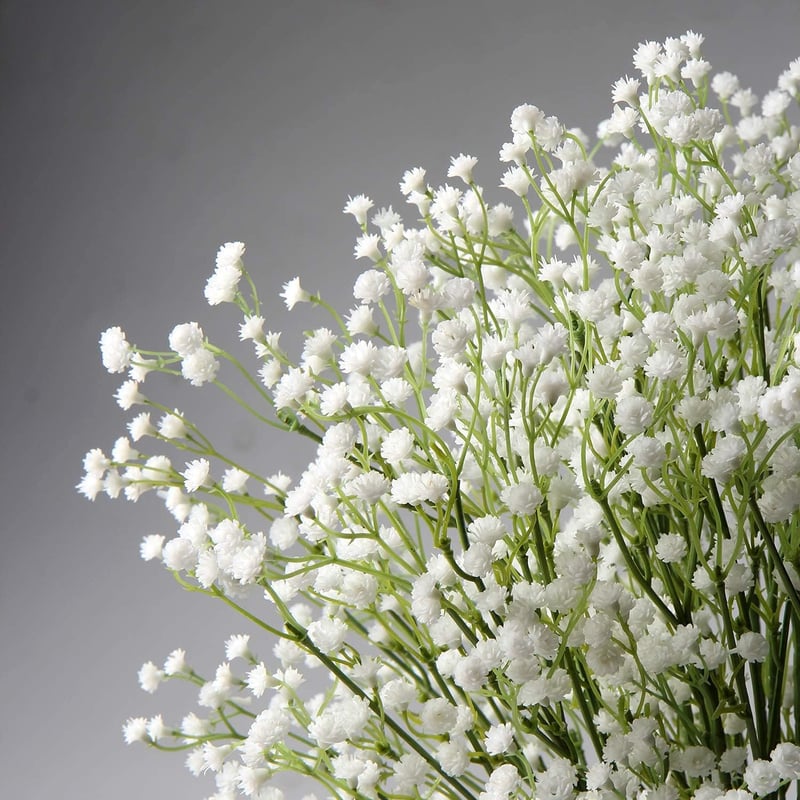 Briful Művirág Gypsophila Csokor - 10 db Időjárásálló Művirág Otthoni, Esküvői, Parti Dekorációhoz - Menta Krém Színben