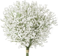 Briful Művirág Gypsophila Csokor - 10 db Időjárásálló Művirág Otthoni, Esküvői, Parti Dekorációhoz - Menta Krém Színben 1