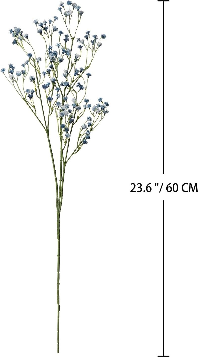 Briful Művirág Gypsophila Csokor - Kék Művirágok Otthoni, Esküvői Dekorációhoz - Időjárásálló Műanyag Babárózsák, 12 db-os Szett
