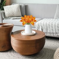 Briful Művirág Kála Liliom Csomag - 10 db Narancssárga Élethű Latex Virág Esküvői Dekorációhoz, Csokorba - 35 cm Magas Poliuretán Virágdísz  6