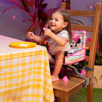 Scaun portabil Bright Starts Disney Minnie Mouse Pop 'N Sit pentru interior și exterior, cu tăviță pentru învățarea hrănirii, 6 luni - 3 ani 8
