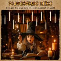 BrightArk 12 db Lebegő LED Gyertya Távirányítóval - Elemes Lángmentes Dekorációs Fények Varázspálcával, Halloween és Karácsonyi Díszítéshez 3