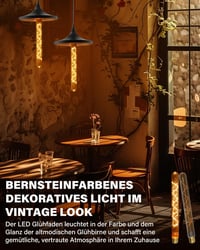 BrightArk Vintage E27 LED Izzó - 30 cm Hosszú Dimmelhető Edison Retro Dekoratív Lámpa 4W - Borostyán Spirál Steampunk Fali Világításhoz 2700 2