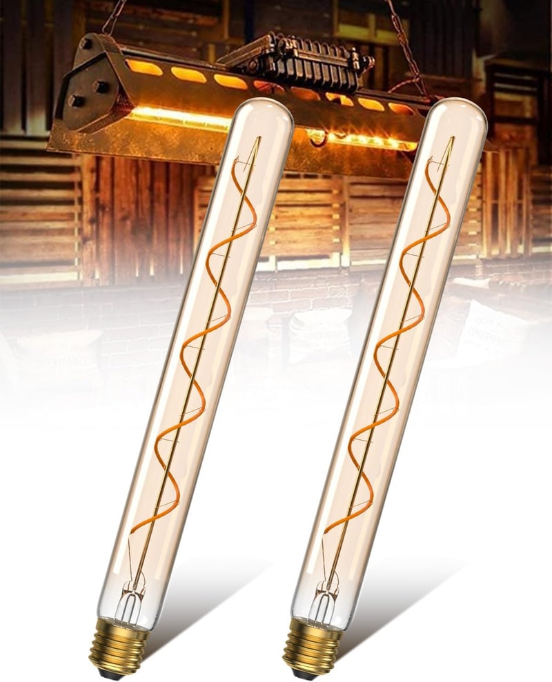 BrightArk Vintage E27 LED Izzó - 30 cm Hosszú Dimmelhető Edison Retro Dekoratív Lámpa 4W - Borostyán Spirál Steampunk Fali Világításhoz 2700