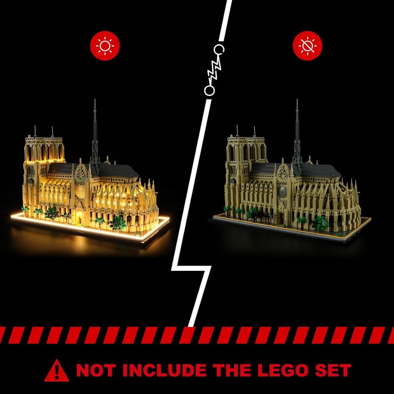 BRIKSMAX LED világítás szett LEGO Notre-Dame katedrálishoz - Építőkészlet kompatibilis