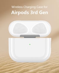 Carcasă de încărcare wireless BRILLESS pentru AirPods generația a 3-a – Cutie de încărcare Bluetooth de schimb cu buton de sincronizare și port Lightning 6