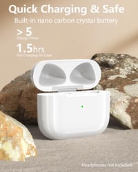 Carcasă de încărcare wireless BRILLESS pentru AirPods generația a 3-a – Cutie de încărcare Bluetooth de schimb cu buton de sincronizare și port Lightning 2