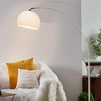 Brilliant Vessa ívelt állólámpa, 1,7 m, E27, króm/fehér 2