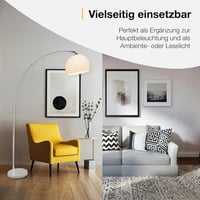 Brilliant Vessa ívelt állólámpa, 1,7 m, E27, króm/fehér 7