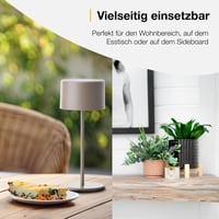 Lampă de birou Brilliant cu LED, culoare taupe, reglabilă, cu acumulator, portabilă pentru interior, cu variator tactil în trei trepte, lumină alb cald, reîncărcabilă prin USB 7
