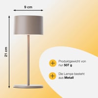 Lampă de birou Brilliant cu LED, culoare taupe, reglabilă, cu acumulator, portabilă pentru interior, cu variator tactil în trei trepte, lumină alb cald, reîncărcabilă prin USB 4