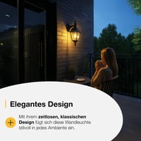 Brilliant Newport kültéri fali lámpa – 34 cm, fekete, E27, esőálló, max. 60W, kültéri világítás 8