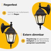 Brilliant Newport kültéri fali lámpa – 34 cm, fekete, E27, esőálló, max. 60W, kültéri világítás 6