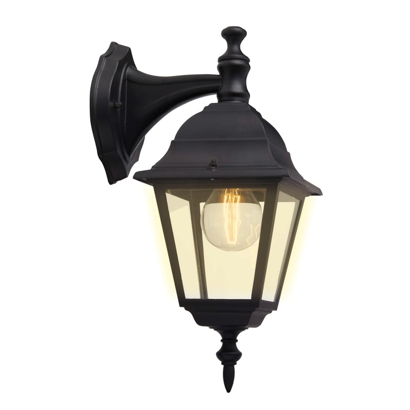 Brilliant Newport kültéri fali lámpa – 34 cm, fekete, E27, esőálló, max. 60W, kültéri világítás