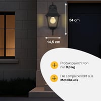 Brilliant Newport kültéri fali lámpa – 34 cm, fekete, E27, esőálló, max. 60W, kültéri világítás 5
