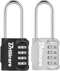 Brillirare 2 db Kombinációs Lakat 4 Számjegyes Vízálló Cinkötvözet Utazás Hátizsák Tornaterem Kapu Szerszámosláda 1