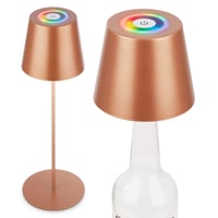 BRILONER 3 v 1 RGBW LED stolná lampa bezdrôtová IP44 s dotykovou funkciou stmievateľná akumulátorová bronzová nočná lampa na čítanie kempingová 36x1 1
