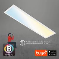 BRILONER 7385-016 pametna LED stropna svjetiljka, kompatibilna s Alexom, CCT, prigušiva, glasovno upravljanje, ultra tanka, bijela, 100x25x6,6 cm 8