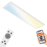 BRILONER 7385-016 pametna LED stropna svjetiljka, kompatibilna s Alexom, CCT, prigušiva, glasovno upravljanje, ultra tanka, bijela, 100x25x6,6 cm 1