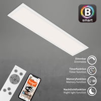BRILONER 7385-016 pametna LED stropna svjetiljka, kompatibilna s Alexom, CCT, prigušiva, glasovno upravljanje, ultra tanka, bijela, 100x25x6,6 cm 3