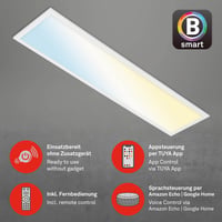 BRILONER 7385-016 pametna LED stropna svjetiljka, kompatibilna s Alexom, CCT, prigušiva, glasovno upravljanje, ultra tanka, bijela, 100x25x6,6 cm 2