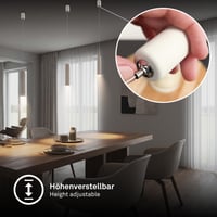 BRILONER Akumulatorska viseća svjetiljka, dimabilna na dodir, podesiva po visini, topla bijela, bez potrebe za priključkom na struju, LED, za blagovaonski stol, dnevni boravak, 4,5x160 cm, antikno bijela 6