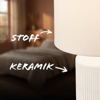 BRILONER Stolná lampa s bielym textilným tienidlom, keramickou podstavou, káblovým vypínačom, do spálne, obývačky, lampa na čítanie, 22x37,5 cm 3