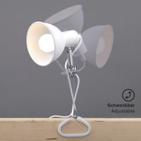 BRILONER Stolna svjetiljka s prekidačem na kabelu, rotirajuća, s E14 grlom, maks. 8W, štipaljka za čitanje za djecu i ured, 30,5x11x13 cm, bijela 3