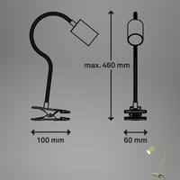 BRILONER Stolna svjetiljka s prekidačem na kabelu, rotirajuća, svjetiljka sa stezaljkom, svjetiljka za čitanje, noćna svjetiljka, za dječju sobu i ured, 40 cm, zelena 6