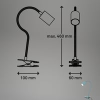 BRILONER Stolna svjetiljka s prekidačem na kabelu, plava, 40 cm, okretna, toplo bijelo svjetlo, svjetiljka za čitanje, štipaljka-svjetiljka, noćna svjetiljka, za djecu i uredsku upotrebu 6