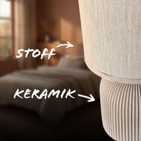 BRILONER Stolna svjetiljka s tekstilnim abažurom, keramičkim postoljem, prekidačem na kabelu, smeđa, 15x28 cm, za noćni ormarić, čitanje, dnevni boravak, spavaću sobu, hodnik 3