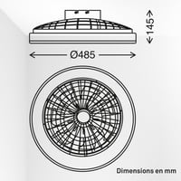 Ventilator de tavan BRILONER CCT cu lampă, 5 viteze, telecomandă, reglabil (dimmable), temporizator, pentru dormitor și sufragerie, 48,5x14,5 cm, negru 8