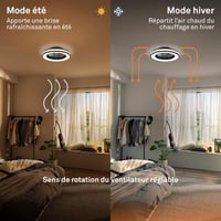 Ventilator de tavan BRILONER CCT cu lampă, 5 viteze, telecomandă, reglabil (dimmable), temporizator, pentru dormitor și sufragerie, 48,5x14,5 cm, negru 4